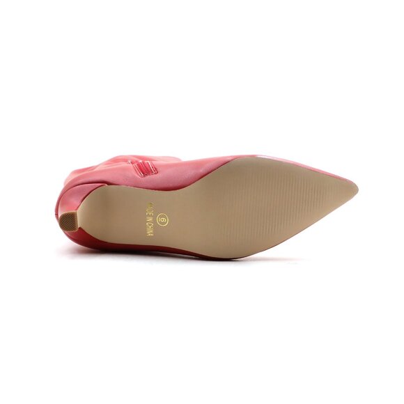 Lurnyet Women's Knee High Boots, Faux Leather Pointed Toe with 2 Inch Heel - Picture 5 of 10